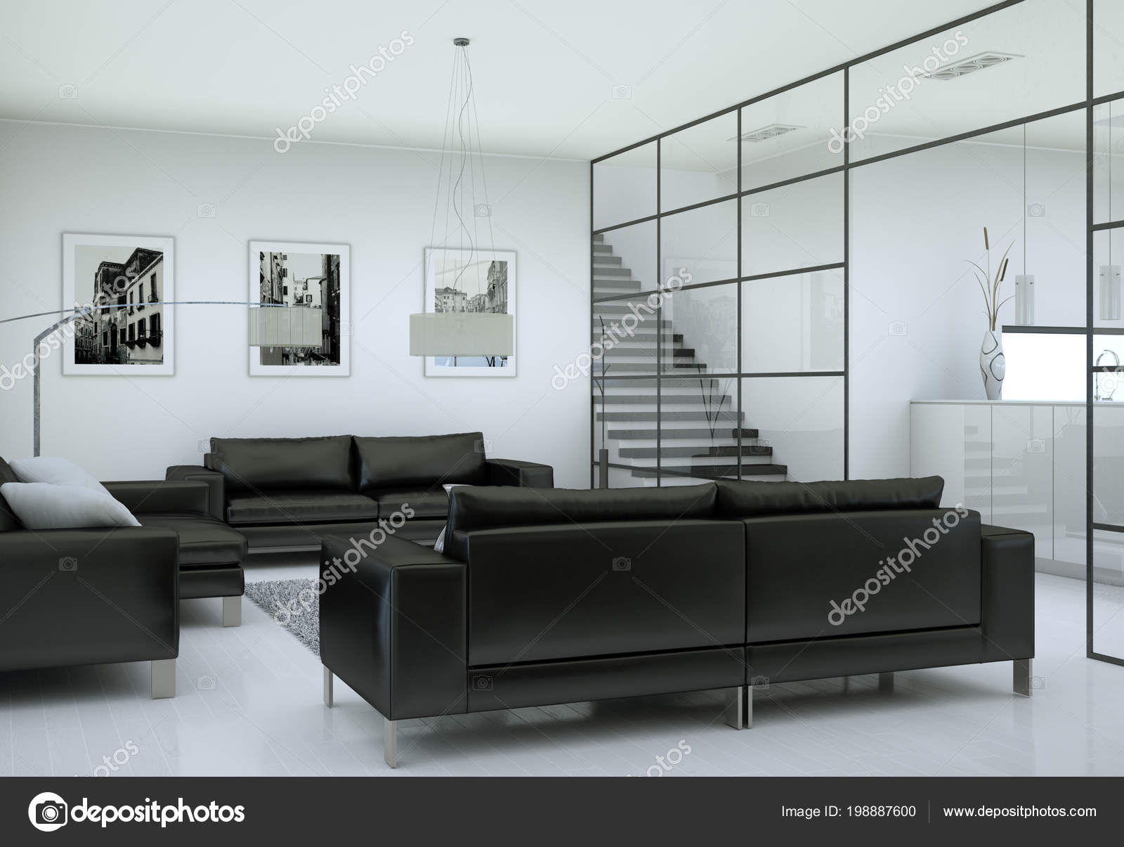 Modern Minimalist Living Room Interior In Loft Design Style With Modern Minimalist Living Room Interior In Loft Design Style With