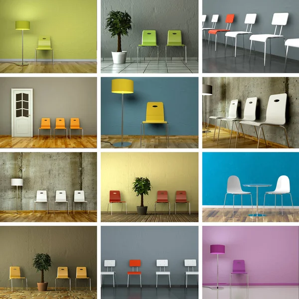 Conjunto de cadeiras em design de interiores moderno — Fotografia de Stock