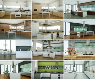 Modern iç mekan tasarımları mutfak seti