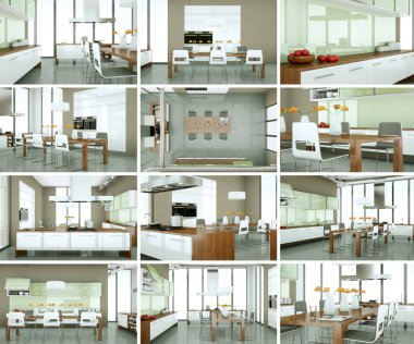 Modern iç mekan tasarımları mutfak seti