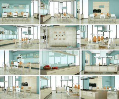 Modern iç mekan tasarımları mutfak seti