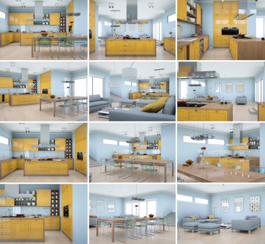 Modern sarı Loft iç tasarım