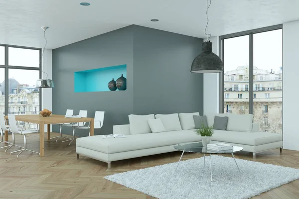 Modern fényes skandinavian interior design étkező — Stock Fotó