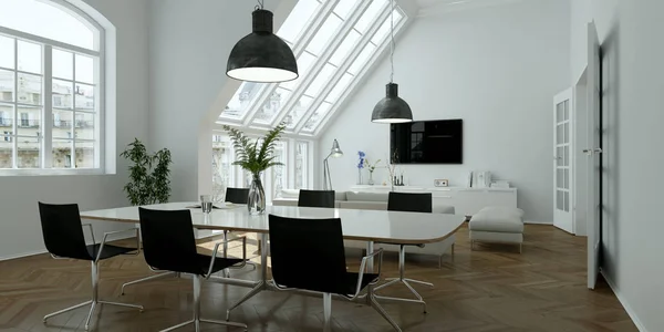 Moderne lichte Skandinavische interieur woonkamer — Stockfoto