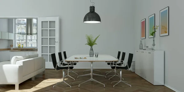 Moderno diseño interior brillante skandinavian sala de estar —  Fotos de Stock