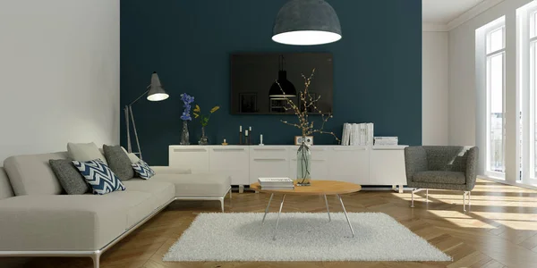 modern bright skandinavian flat interior design