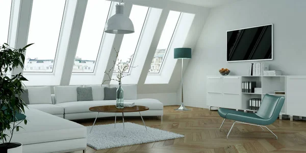 Moderní design interiéru světlé obývací pokoj — Stock fotografie