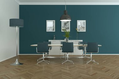 Modern parlak skandinavian yemek odası iç tasarım