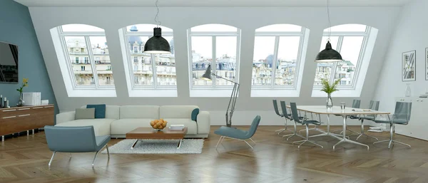 Modern skandinavia desain interior ruang tamu — Stok Foto