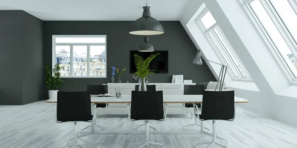 Moderno skandinavian brilhante design de interiores planos — Fotografia de Stock