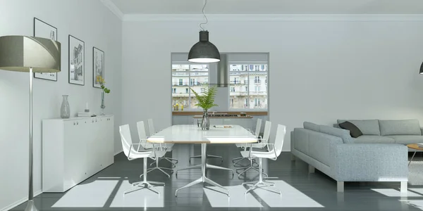 modern bright skandinavian flat interior design