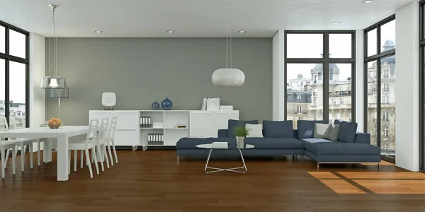 Moderno salotto bianco interior design — Foto Stock