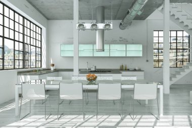 parlak modern yemek odası skandinavian iç tasarım