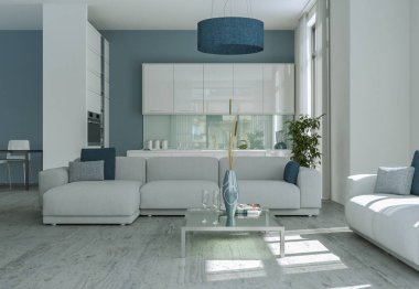 Modern parlak düz iç tasarım kanepeler