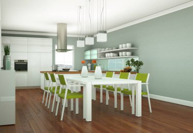 Yemek odası iç tasarım modern daire içinde