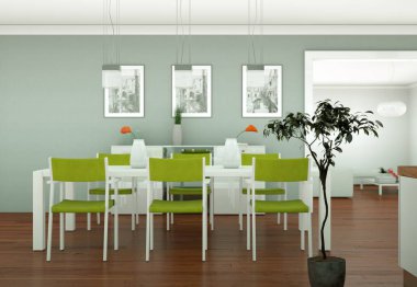 Yemek odası iç tasarım modern daire içinde