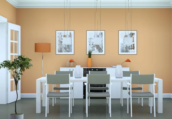 Dining room interior design in modern appartment — Stock Photo, Image