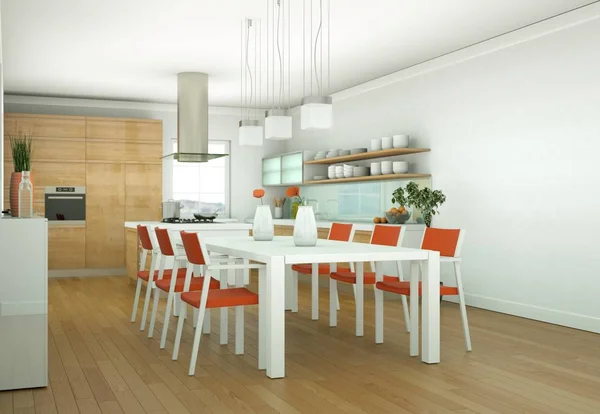 Sala de jantar design de interiores em apartamento moderno — Fotografia de Stock