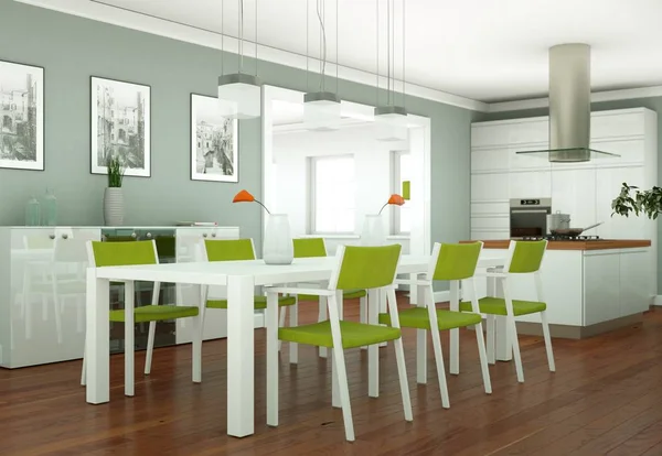 Dining room interior design in modern appartment — Stock Photo, Image