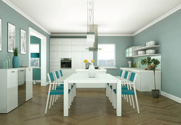 Dining room inredning och design i moderna appartment — Stockfoto