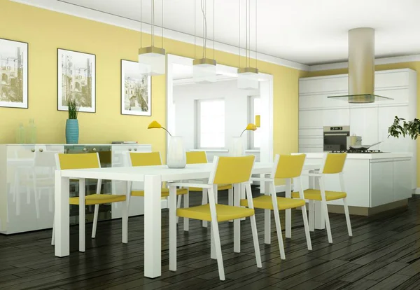 Ruang makan desain interior di apartemen modern — Stok Foto