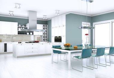 Yemek odası iç tasarım modern daire içinde