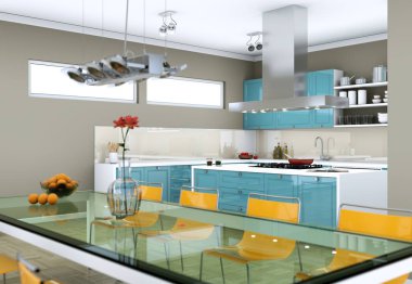 Yemek odası iç tasarım modern daire içinde