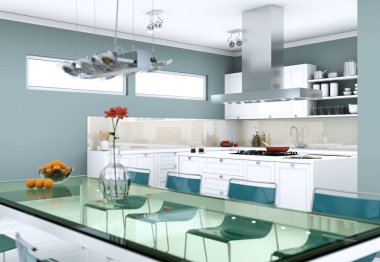 Yemek odası iç tasarım modern daire içinde