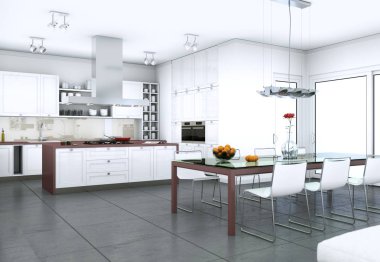 Yemek odası iç tasarım modern daire içinde