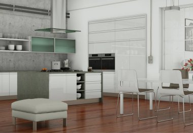 Yemek odası iç tasarım modern daire içinde