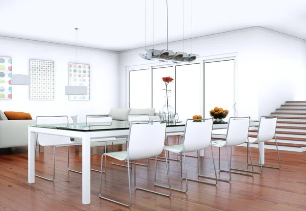 Dining room interior design in modern appartment — Stock Photo, Image