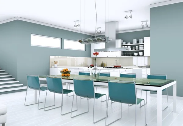 Ruang makan desain interior di apartemen modern — Stok Foto