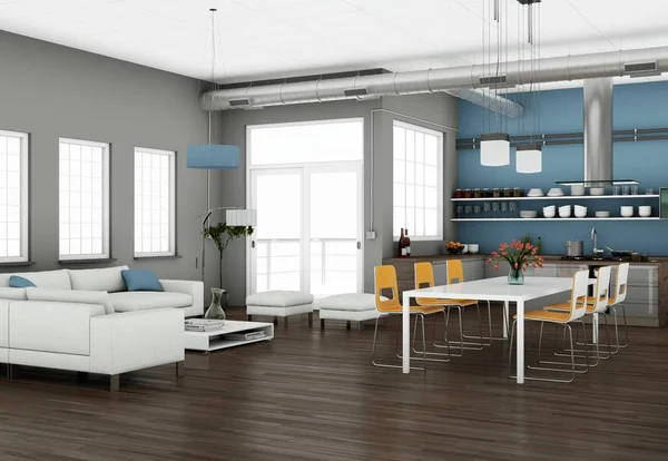 Современный светлый дизайн интерьера гостиной с диванами — стоковое фото