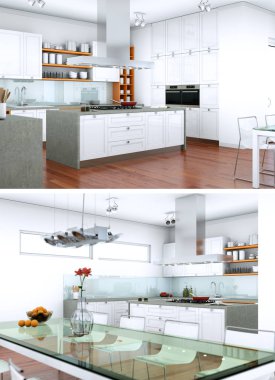 Modern iç iki görünümünü tasarım kanepeler ile çatı