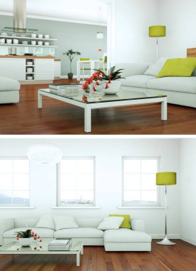 Modern iç çatı tasarım iki kez bakıldı