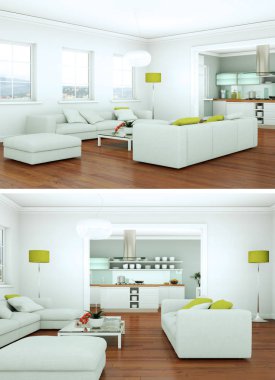 Modern iç çatı tasarım iki kez bakıldı