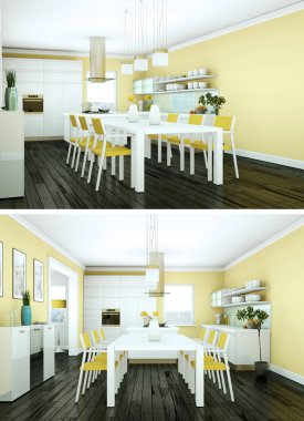 Modern iç çatı tasarım iki kez bakıldı