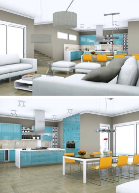 Modern iç çatı tasarım iki kez bakıldı