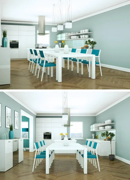 Modern iç iki görünümünü tasarım yeşil kanepe ile çatı