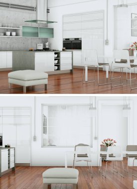 Modern iç iki görünümünü tasarım kanepeler ile çatı