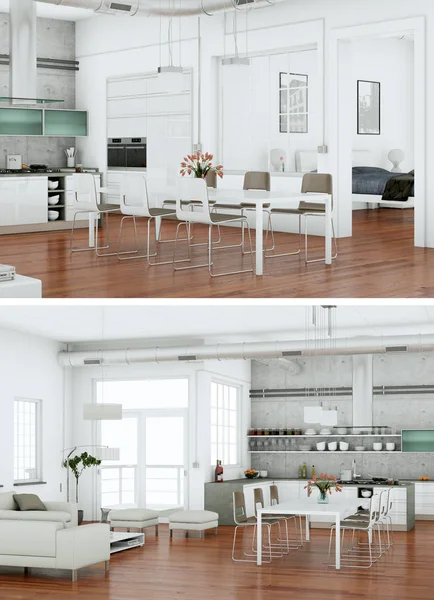 Modern iç iki görünümünü tasarım kanepeler ile çatı