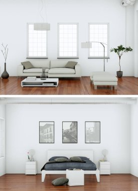 Modern iç çatı tasarım iki kez bakıldı