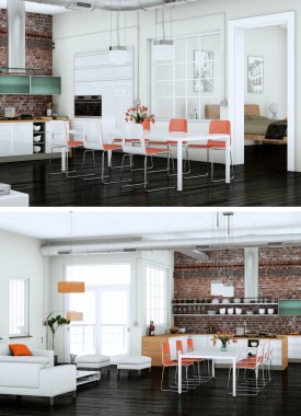 Modern iç çatı tasarım iki kez bakıldı