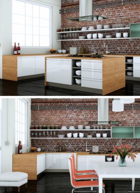 Modern iç çatı tasarım iki kez bakıldı