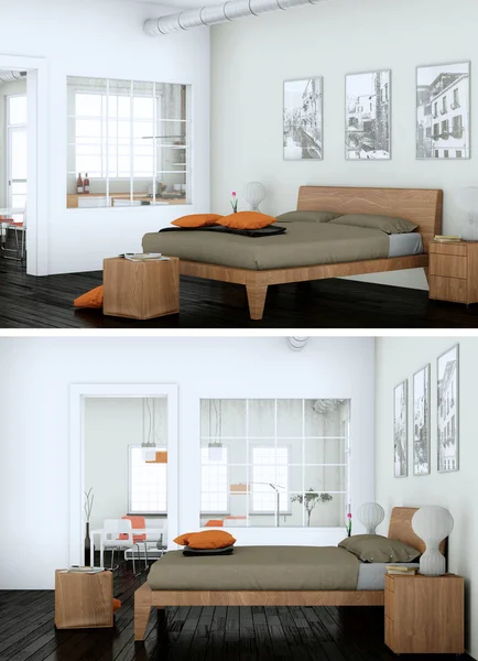 Modern iç çatı tasarım iki kez bakıldı