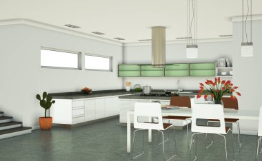 Modern parlak skandinavian iç tasarım Daire