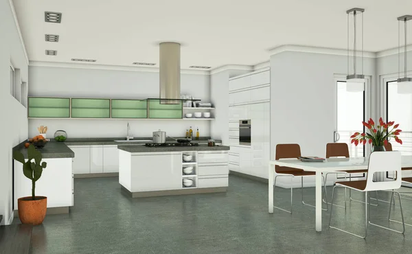 Appartemen desain interior skandinavia modern yang terang — Stok Foto