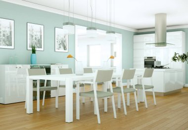 Modern parlak skandinavian iç tasarım Daire