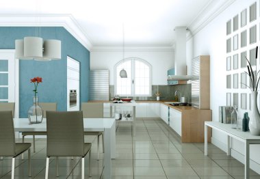 Modern parlak skandinavian iç tasarım Daire