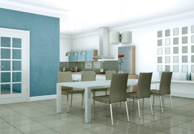 Modern parlak skandinavian iç tasarım Daire